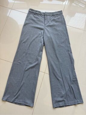 H&M Classic Wide-Leg Grey Dress Pants Trousers size 8 Like New